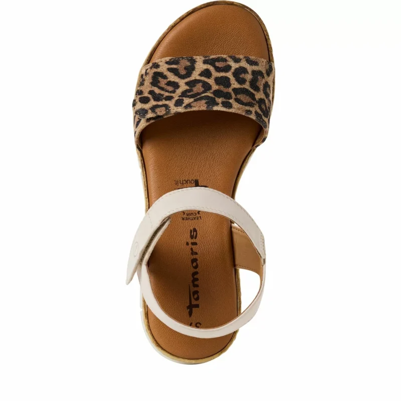 Дамски Сандали На Платформа TAMARIS – 1-28220-44-412 IVORY/LEOPARD — снимка 5