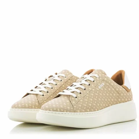 Дамски Сникърс BOSS – 50493263 AMBER_RUNN_PRB Light Beige — снимка 3