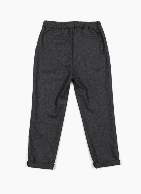 Панталон от фина вълна Brunello Cucinelli Kids 4-6 — снимка 2