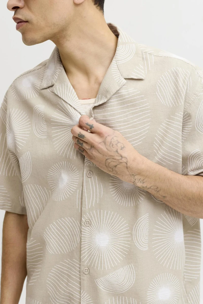 Риза Jjabstract Print Ss Resort 12290408 11-4201 TCX cloud dancer — снимка 2