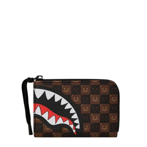 Портфейл SHARKS IN PARIS WTF BUBBLE BROWN CHECK SPRAYGROUND — снимка 7