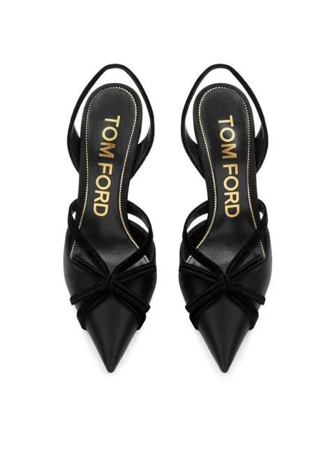 Обувки на ток с кадифена панделка Tom Ford — снимка 3