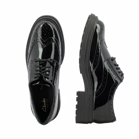 Дамски Ежедневни CLARKS – 26183171 ORINOCO3 DERBY BLACK PAT — снимка 4