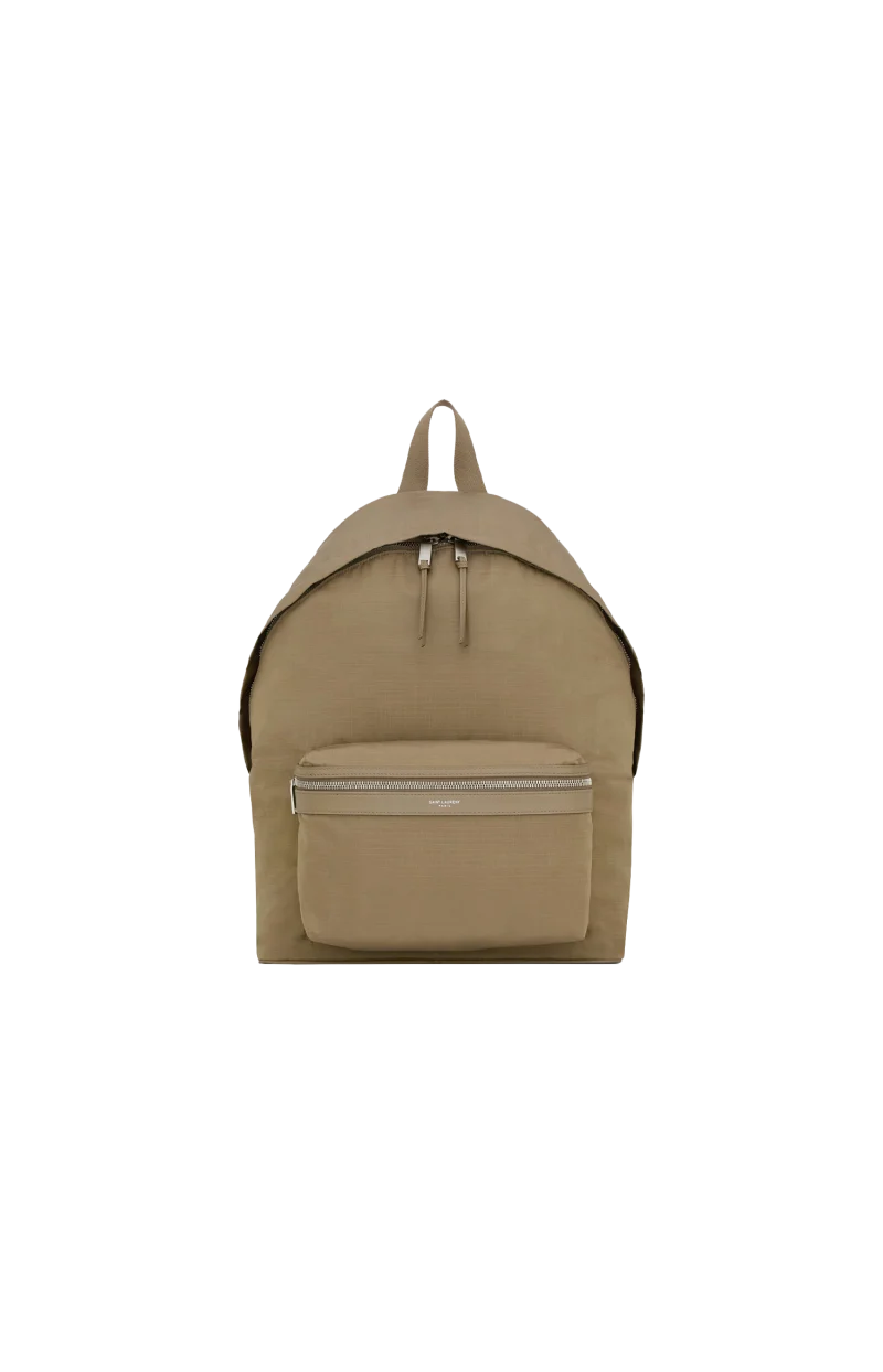 City Backpack in Nylon Ripstop and Leather