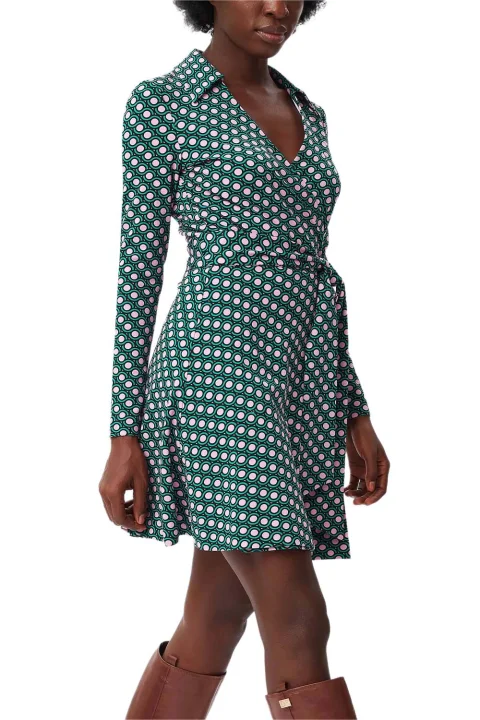 Рокли Dvf Demetria Wrap Dress DVFDW3Q004DGLVR B2347 dot geo lavender