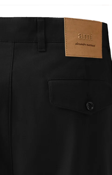 Black Cotton Carrot Oversized Trousers — снимка 2