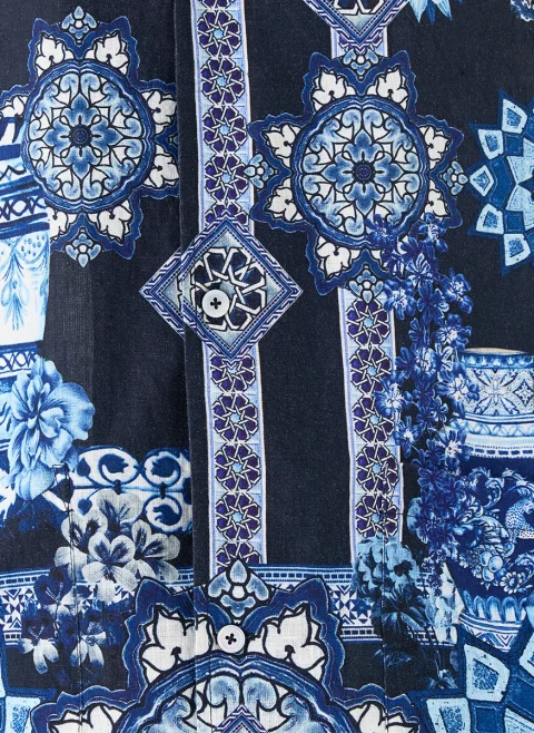 Риза от лен 'A tiled wonderland' Camilla — снимка 5