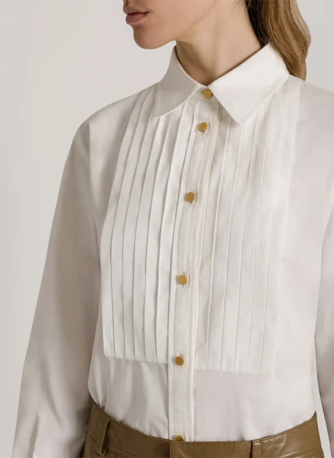 Риза с плисиран мотив 'Tuxedo Style' Alberta Ferretti — снимка 3