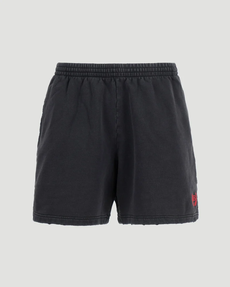 Cotton Shorts in Faded Black