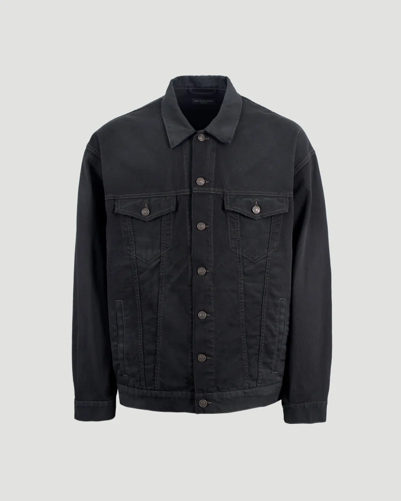 Hand Drawn BB Icon Oversized Jacket in Black