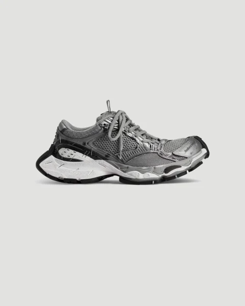 Men's Stapler Sneakers in Grey and Silver