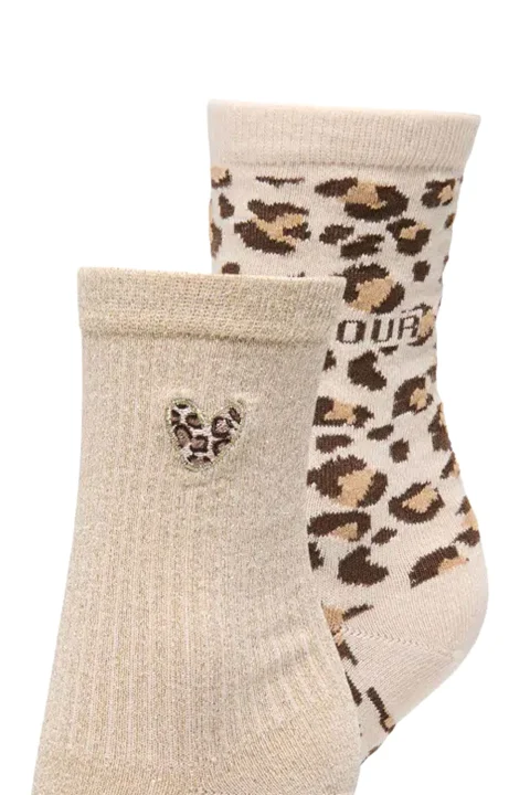 Чорапи (Pack of 2) Onlolivia Leo 15371135 13-0401 TCX oatmeal — снимка 2