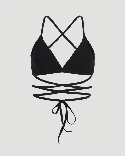Solange Black Bikini Top