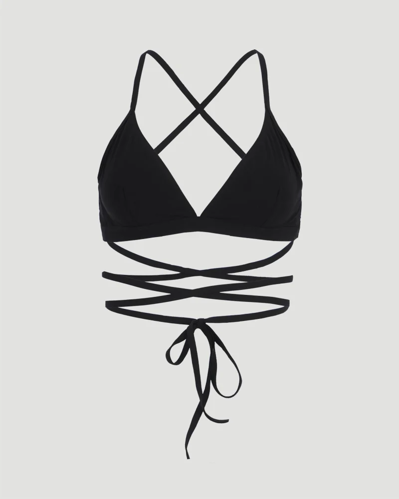 Solange Black Bikini Top