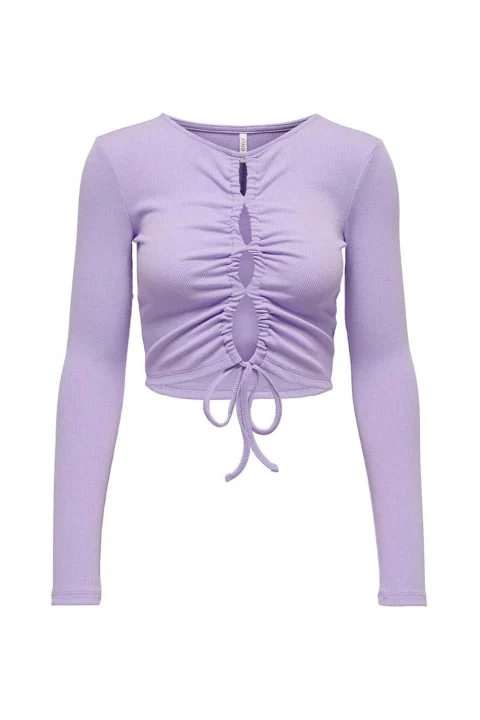 Top Onltrina L/S Rib Top Box Jrs 15284979 15-3716 TCX purple rose