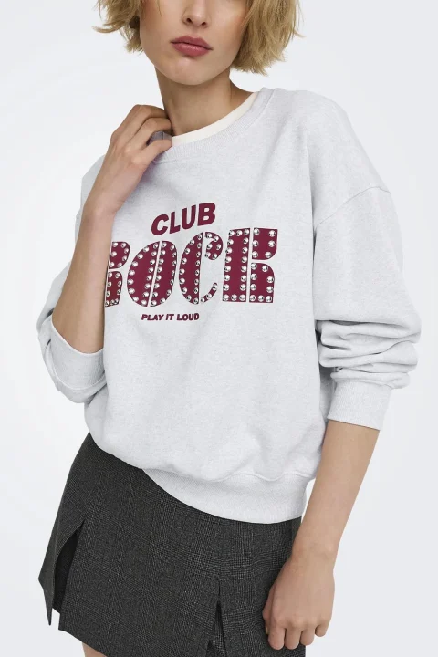 Суичър Onlolise L/S Print Ub 15380328 BS000086 light grey melange — снимка 2