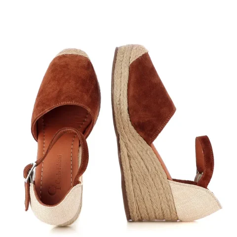 Дамски Сандали На Платформа CARLO FABIANI – 082-117 TAN SUEDE — снимка 5