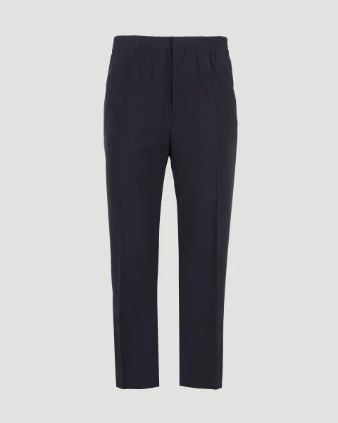 Fine Wool Trousers in Midnight Blue