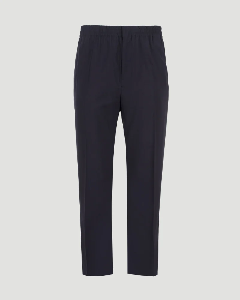 Fine Wool Trousers in Midnight Blue