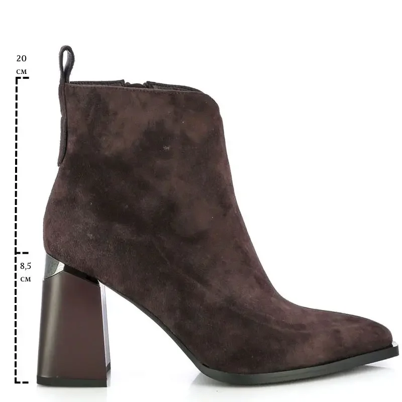 Дамски Боти На Ток CARLO FABIANI – 115662 DARK BROWN SUEDE — снимка 6