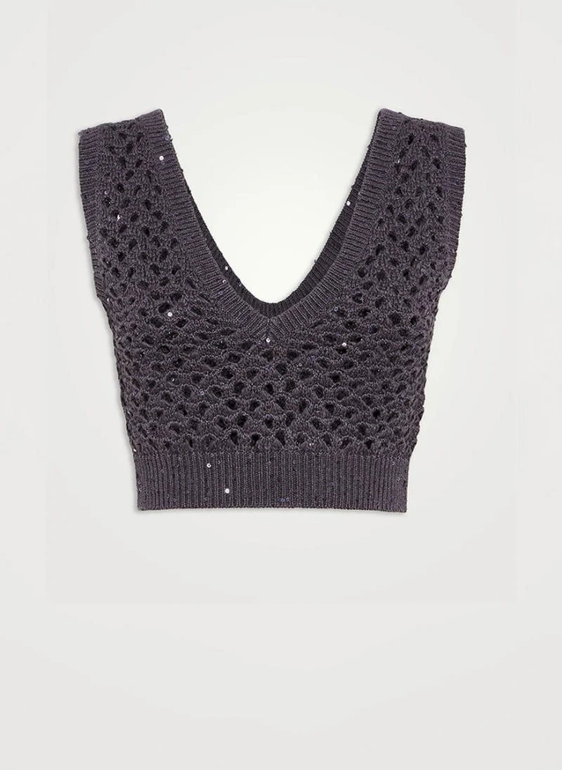 Топ апликиран с пайети Brunello Cucinelli — снимка 2