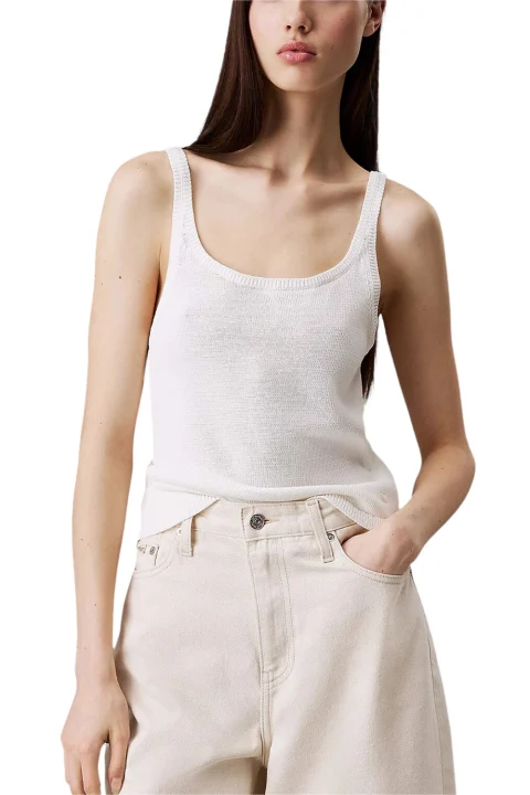 Top Back Tie Sweater Top J20J225228 YAA brilliant white