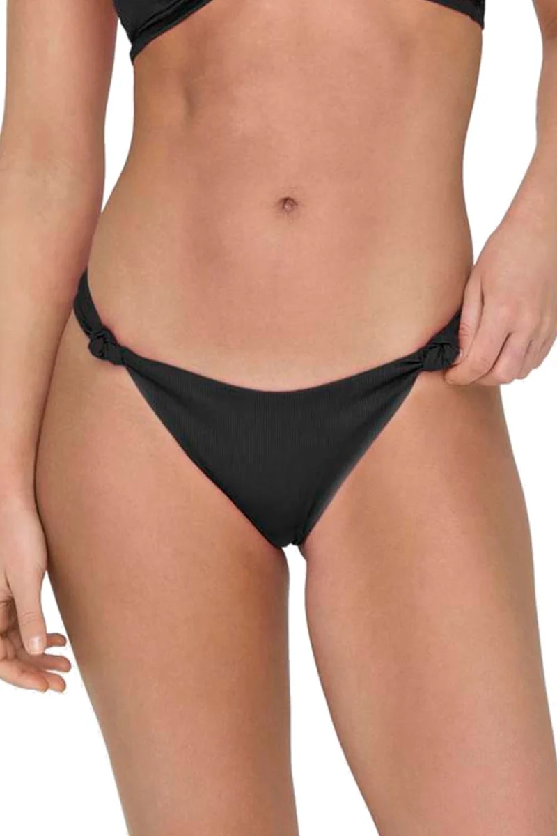 Bikini Bottom Onlsienna Rib Knot Bikini Brazilian 15314222 C-N10 black — снимка 2