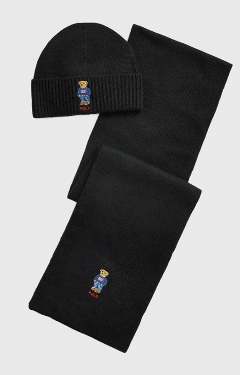 Комплект от шал и шапка с POLO BEAR бродерия
