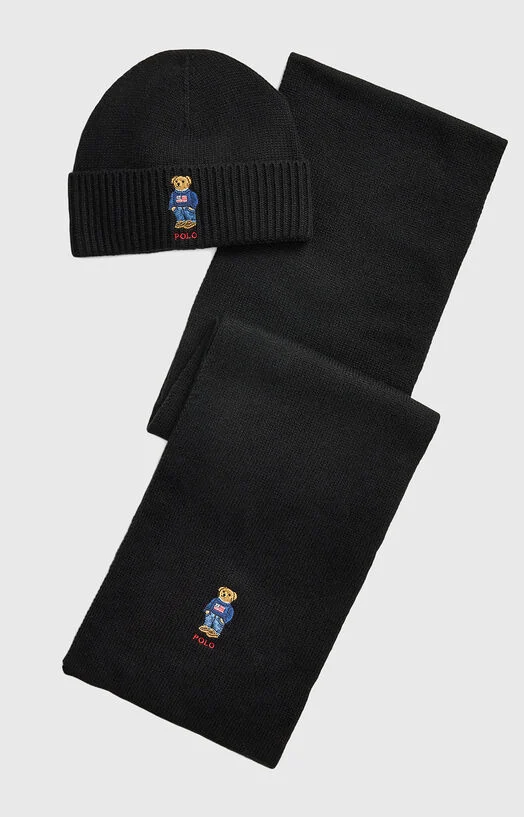 Комплект от шал и шапка с POLO BEAR бродерия