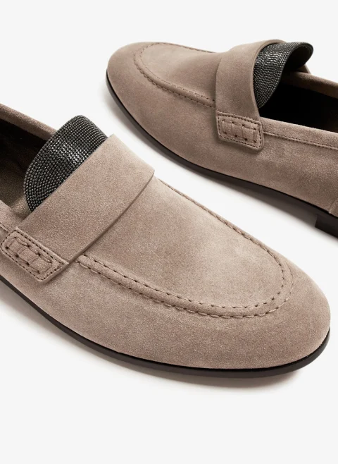 Велурени мокасини 'Penny' Brunello Cucinelli — снимка 4