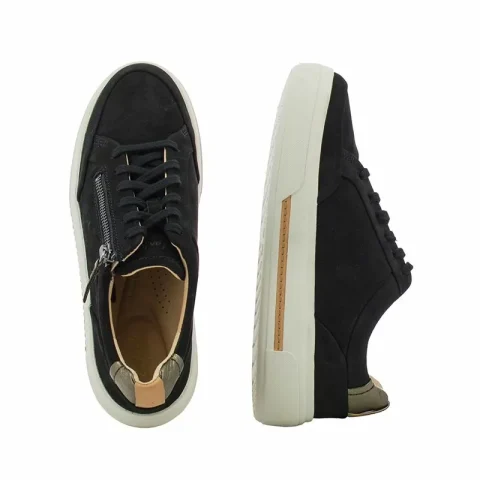 Дамски Сникърс CLARKS – 26182176 HOLLYHOCK ZIP BLACK NUBUCK — снимка 4
