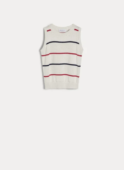 Раиран пуловер без ръкав Brunello Cucinelli Kids 4-6