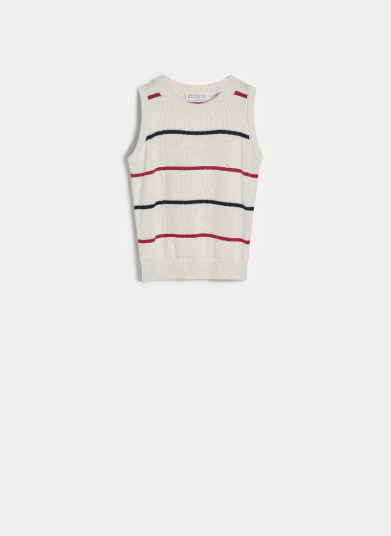 Раиран пуловер без ръкав Brunello Cucinelli Kids 4-6