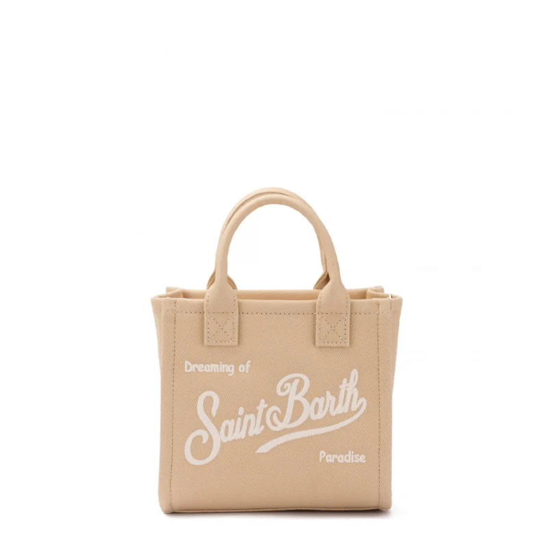 Дамска бежова мини чанта Vanity SAINT BARTH