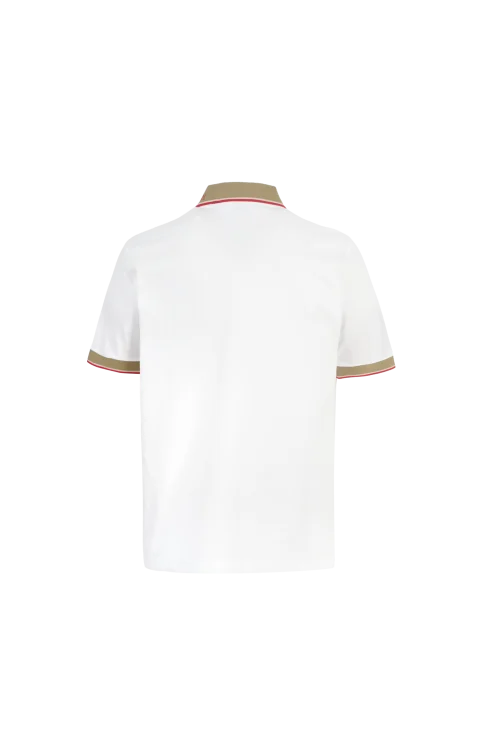 Cotton Polo Shirt in White — снимка 2