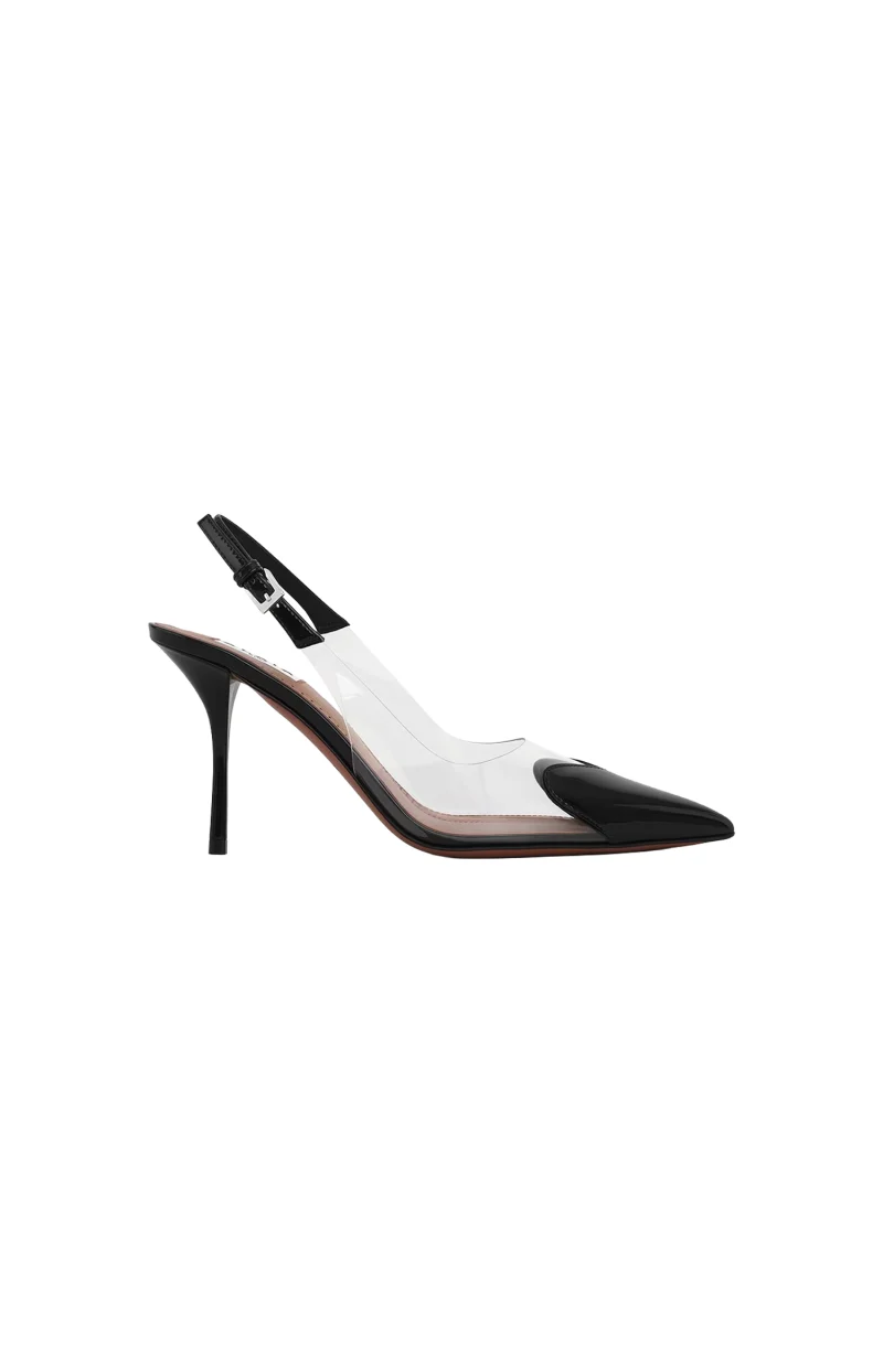 Le Coeur Slingbacks in Black Patent Leather