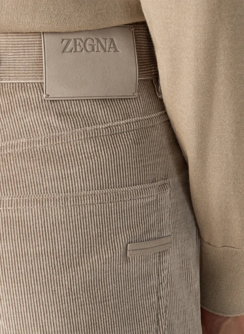 Панталон от рипсено кадифе Zegna — снимка 3