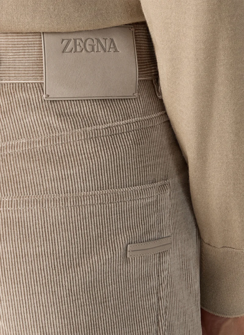 Панталон от рипсено кадифе Zegna — снимка 3