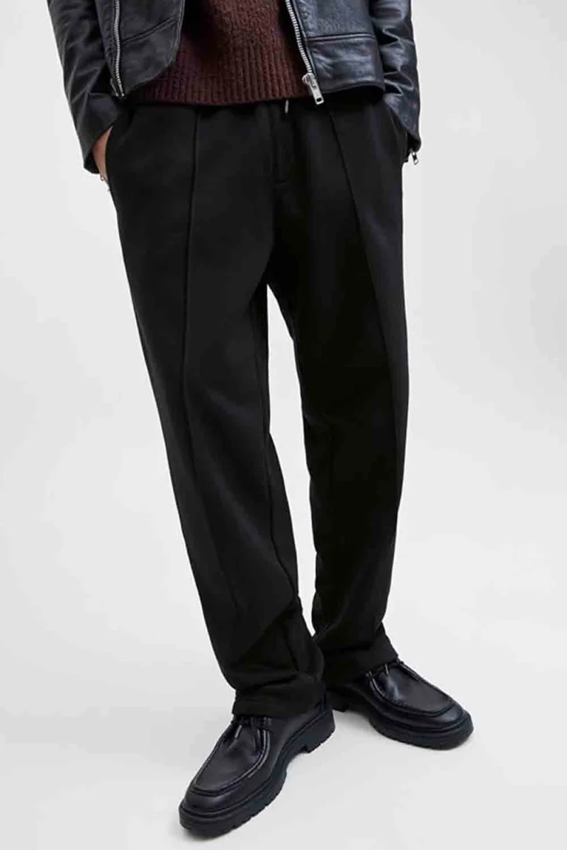 Долнище Jpstkarl Bradley Pintuck 12290624 C-N10 black — снимка 2
