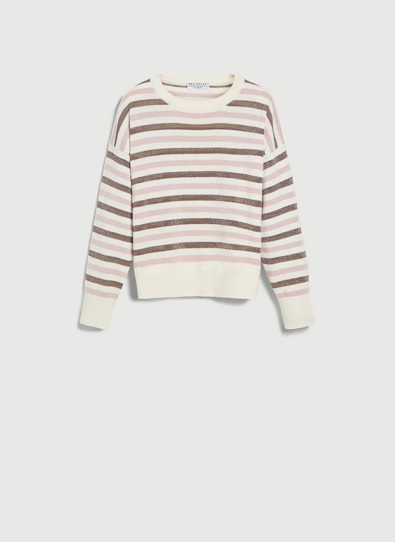 Раиран пуловер от фина вълна и кашмир Brunello Cucinelli Kids 12