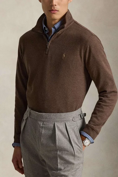Плетено 40/1 Dbl Knit Jacq-Knt 710P07411508 200 brown — снимка 2