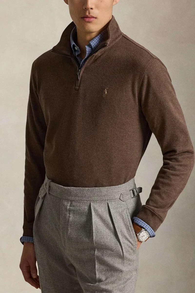 Плетено 40/1 Dbl Knit Jacq-Knt 710P07411508 200 brown — снимка 2