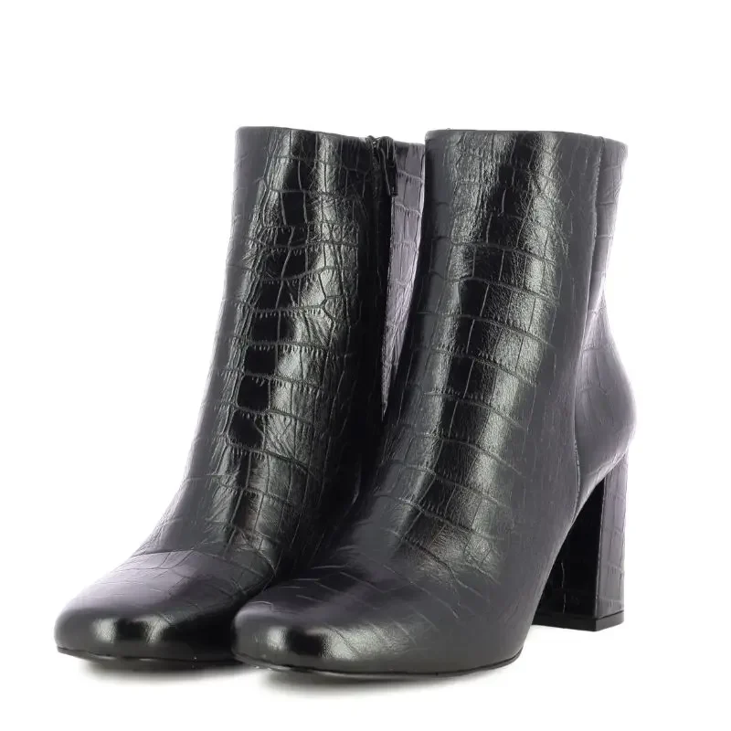 Дамски Боти На Ток CARLO FABIANI – 343107- black croco — снимка 3