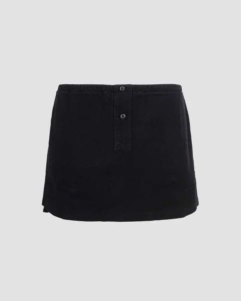 Black Striped Deconstructed Mini Skirt