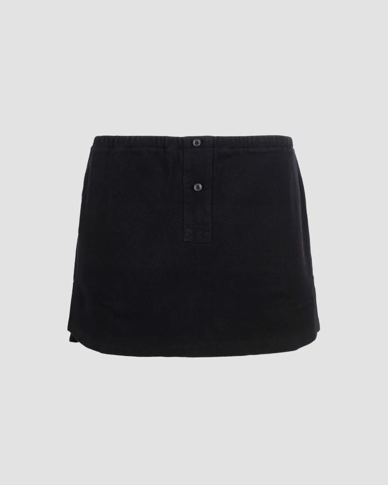Black Striped Deconstructed Mini Skirt