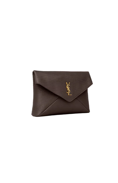 Cassandre Large Envelope Pouch in Lambskin in Brown — снимка 2
