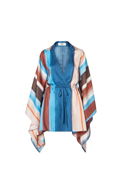 Multicolor Striped Silk Dress