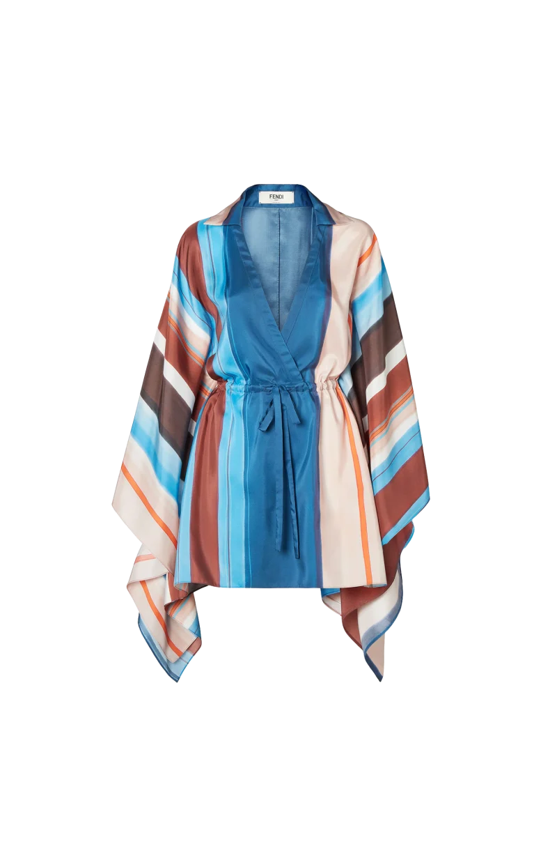 Multicolor Striped Silk Dress
