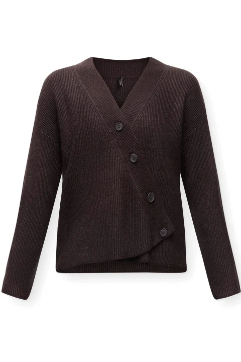Жилетка Onlkatia Rib Button 15374822 19-1109 TCX chocolate torte