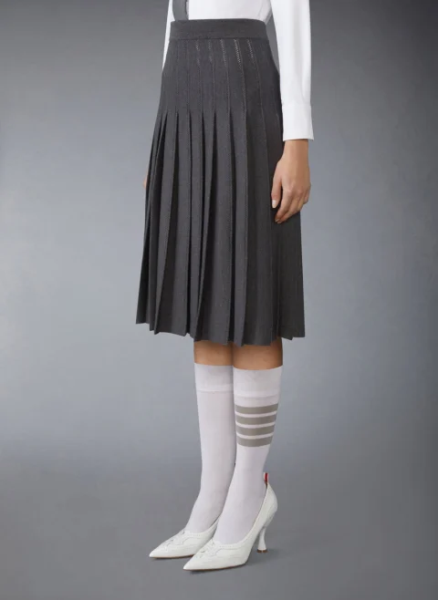 Плисирана пола с коприна Thom Browne — снимка 2